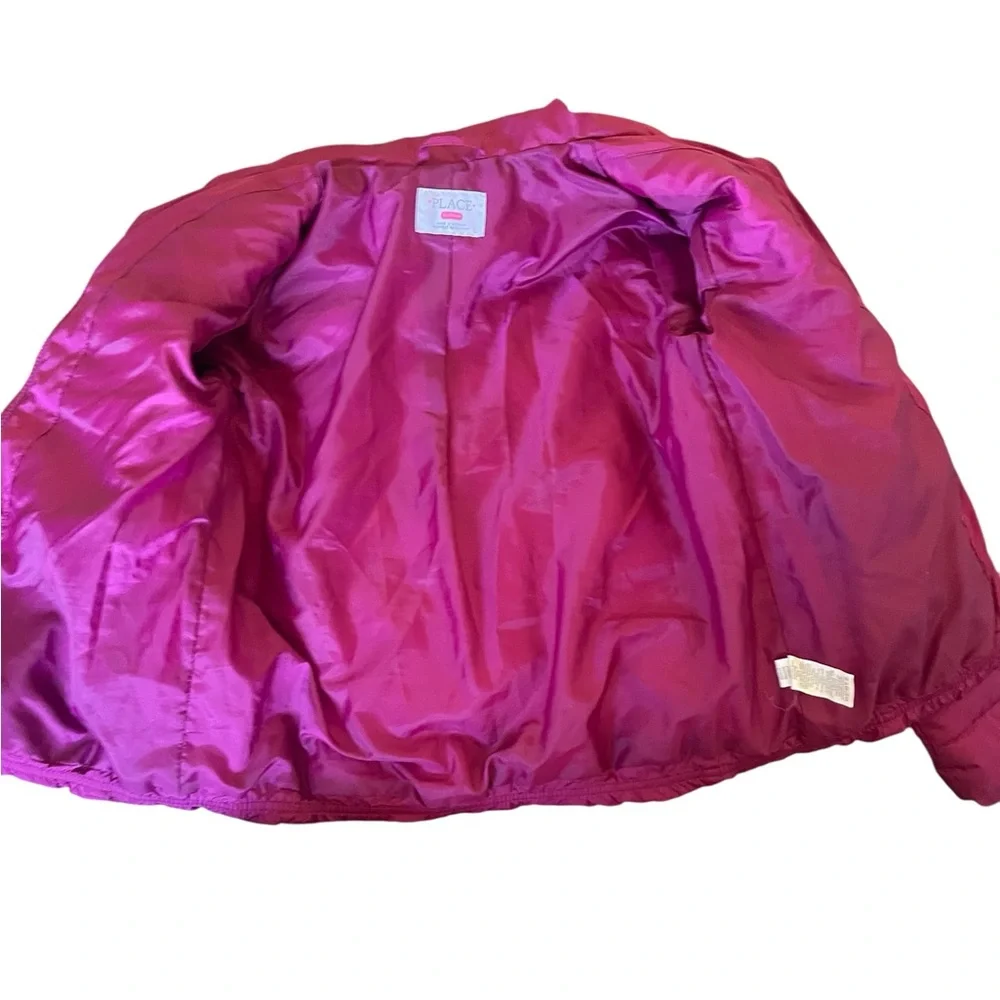 The Children’s Place Girls Puffer Full Zip Jacket Dark Fushia Size XL